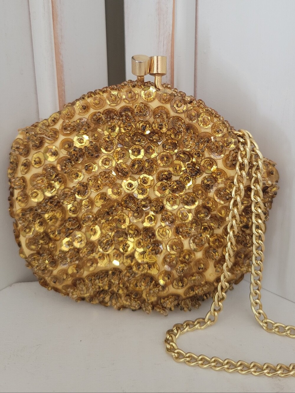 Vintage 60's JEM Gold Sequin Coin Purse
